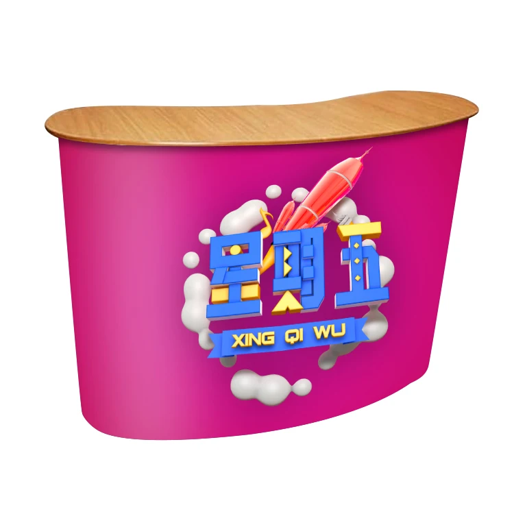 Portable exhibition trade show pop up advertising promo table counter display