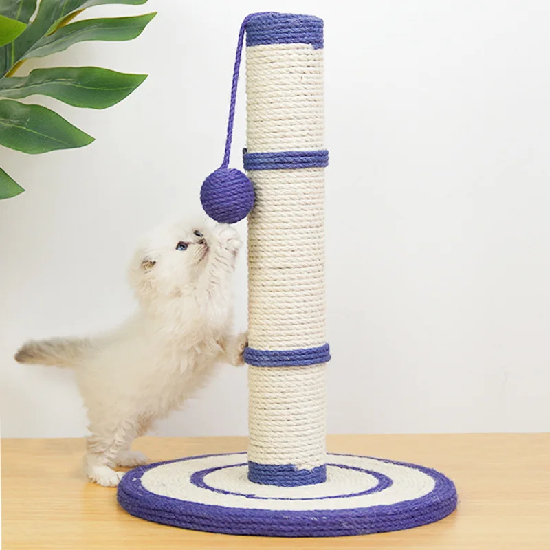 Pet Supplies Cat Scratching Post New Design Cats Sisal Cat Tree with Swing Ball and Mouse Strong Sisal Scratching Pillar