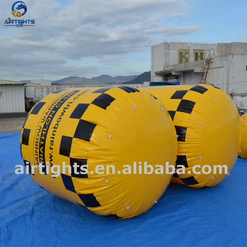 2m High Water Sports Race Marker, Custom Logo Printing Inflatable Cylinder Water Buoy