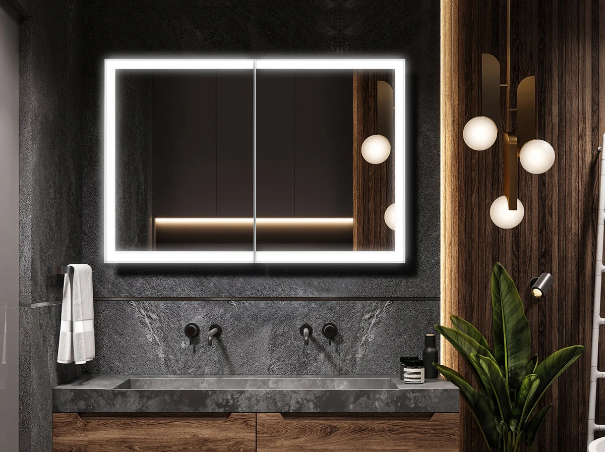 Top Grade Wholesale Wall Mounted White High Glossy painting PVC Ceramic Basin Bathroom Vanity with Mirror