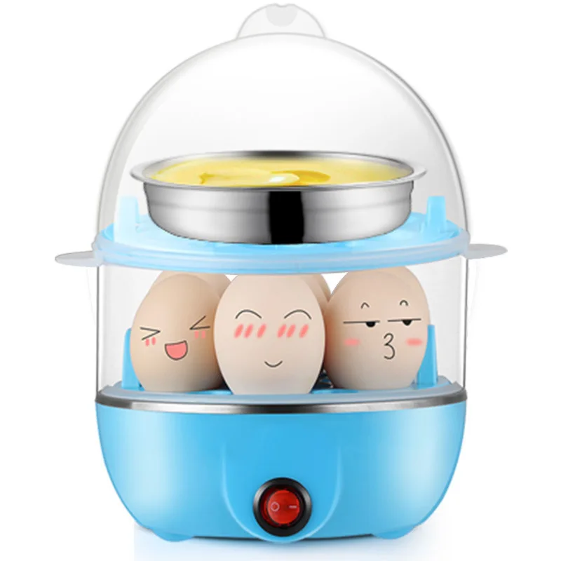 Multifunctional egg steamer double layer household dormitory portable egg steamer mini stainless steel breakfast machine