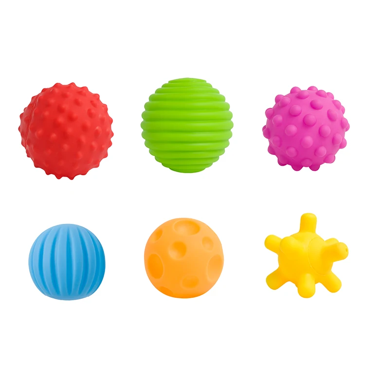 2021 New Non-Toxic Bpa Free Textured Touch Multi Soft Squeeze Bath Toy Toddler Newborn Kids Sensory Baby Massage Ball Set