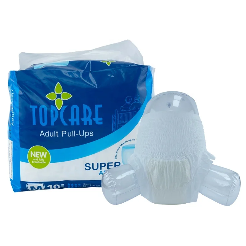 Free Sample Wholesale Cheap Price Printed Home Use Soft Breathable Disposable Adult Pants Diaper