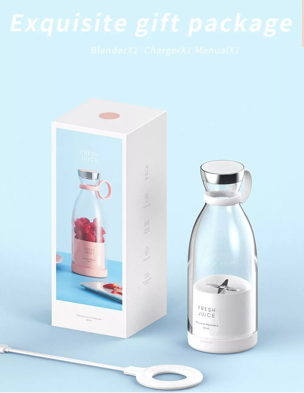 Electric Juicing Cup Portable Small Fruit Juicer Mini Home Multifunctional Rechargeable Portable Juicer