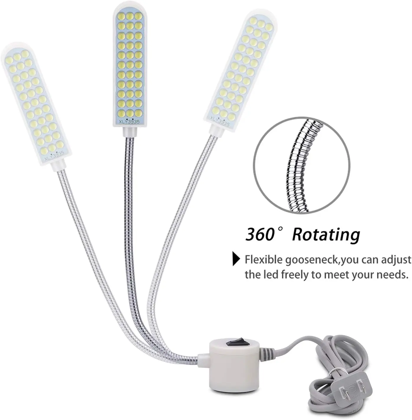 3LEDS 3W led working lamp durable DIP led sewing machine light for machinery