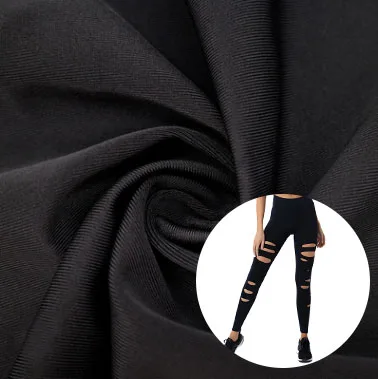 
Hot Sale Sustainable Casual Dresses Wholesale in Low Price Yoga wear Double Face Knit Black Yarn Interlock Nylon Spandex Fabric 