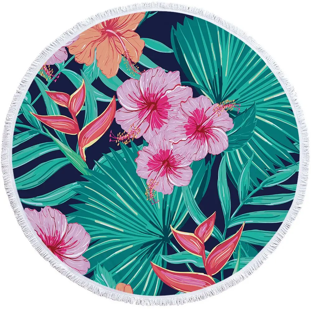 fabric terry cloth extra large Export to TAHITI Cotton Microfiber Round Beach Towel