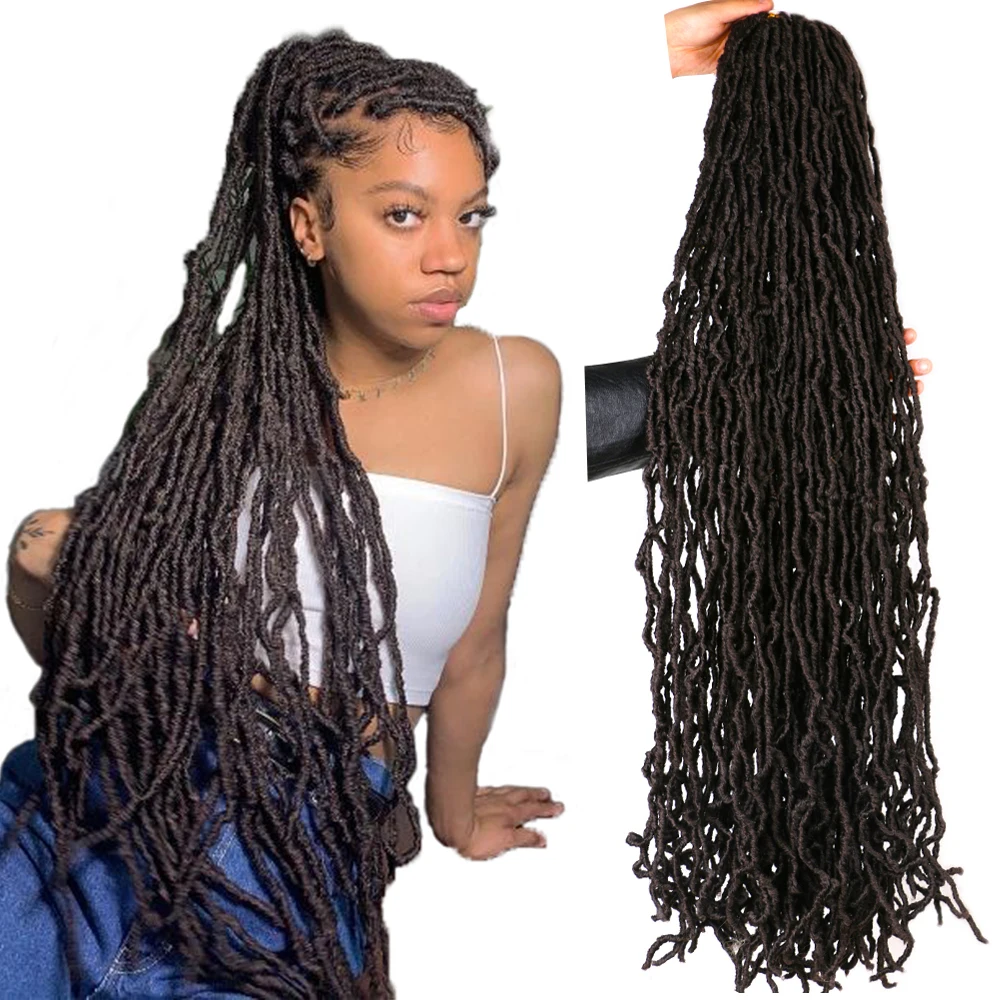 Crochet Hair  Goddess Faux Locs  Long Curly Dreadlocks Pre Looped 14 18 24 30 36 inches Soft Locs