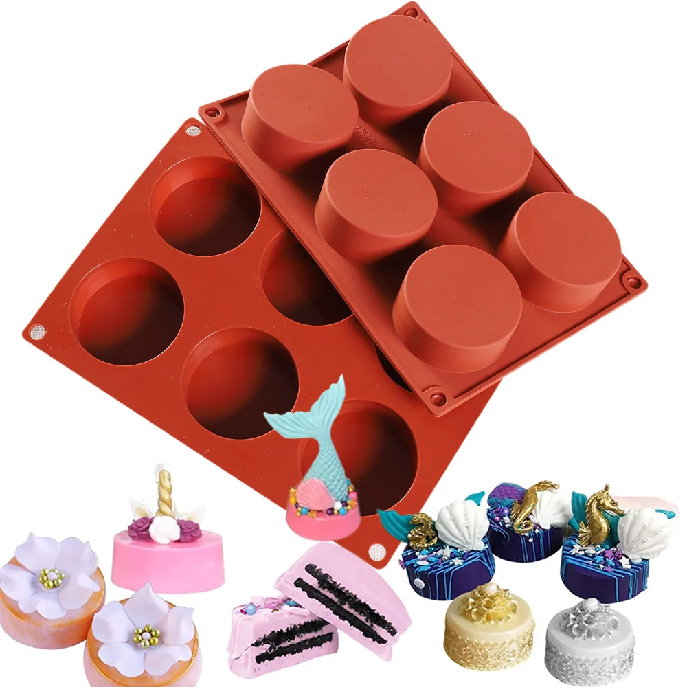 Round Diamond Heart Cylinder Flower  Silicone Molds for Chocolate Cookie Muffin Cupcake Brownie Soap Semi Sphere Steam Cake Mold