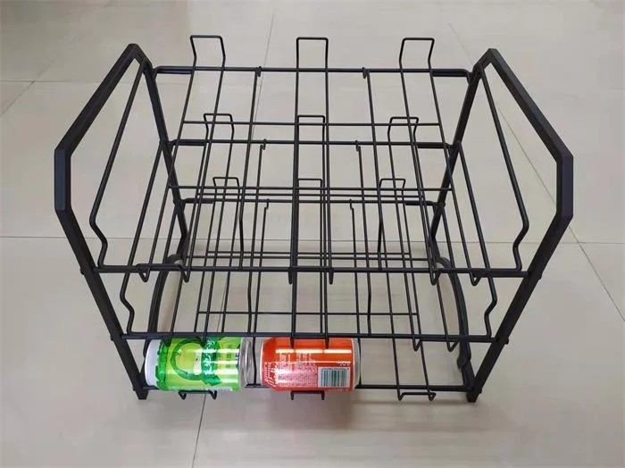 Manufacture Metal Iron Detachable 3 Tiers Wire Stackable Beer Can Storage Rack Organizer Pantry Rack For Kitchen Living Room
