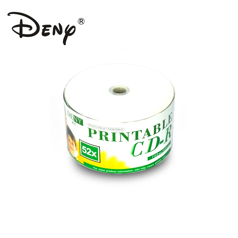 DENY hot sale grade A blank printable cd-r 52x with shrink wrap