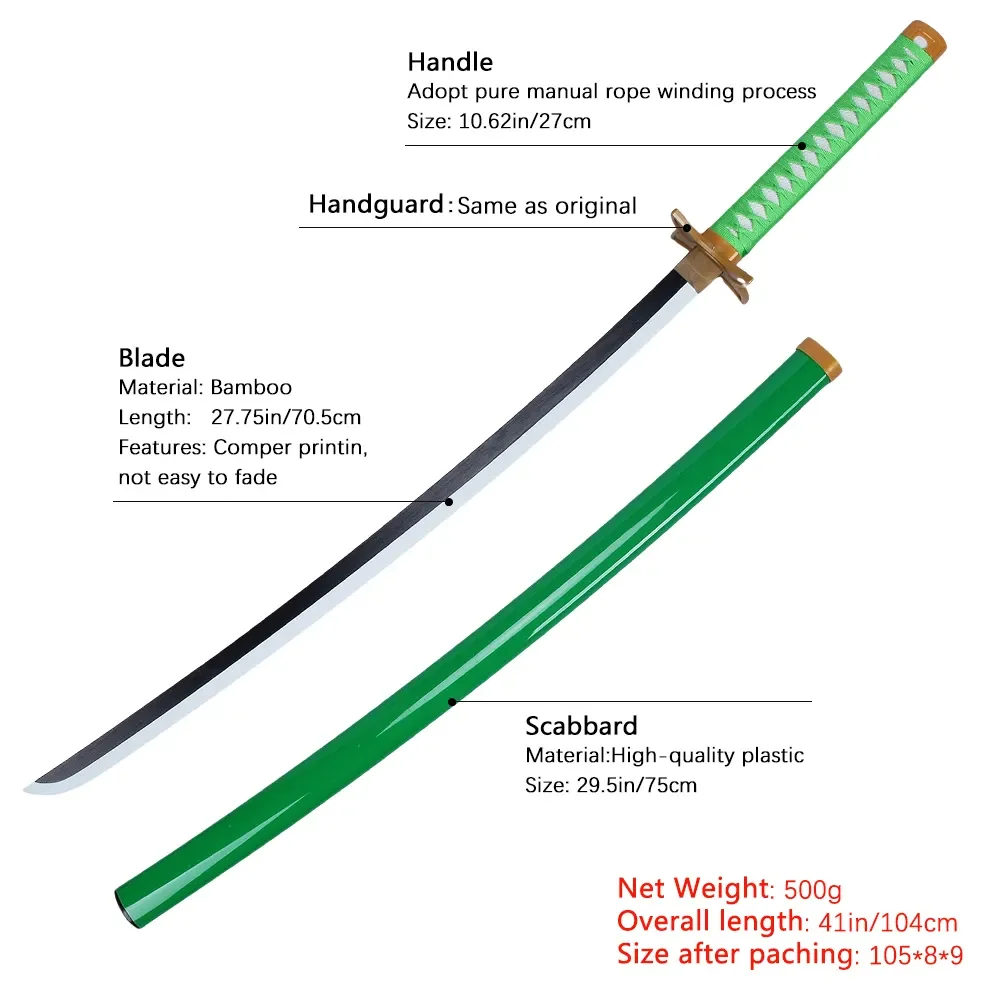 Wholesale Bleach Samurai Wooden Sword Neliel Tu Oderschvank Bamboo Kidults Role Play Toy Katana Swords For Cosplay Playing Boys