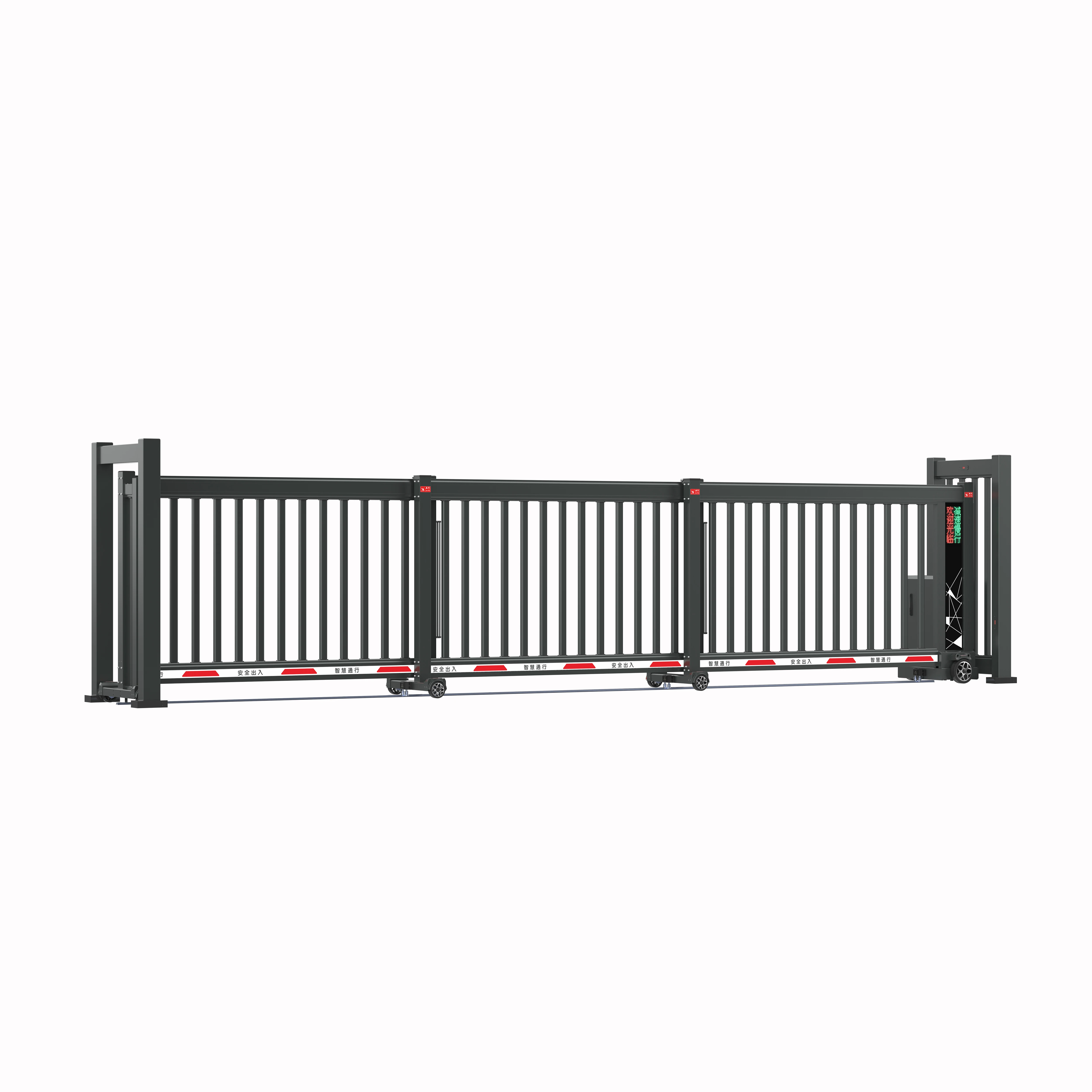 Ankuai AKT901BY Automatic Aluminum Alloy Industrial Outdoor Retractable Fold Swing Gate for Factory