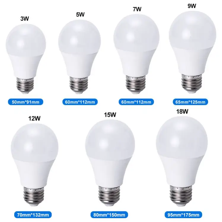 China Suppliers Lighting 3W 5W 7W 9W 12W 15W 18W Led Bulb light With E27 Plastic Cover bulb Lamp