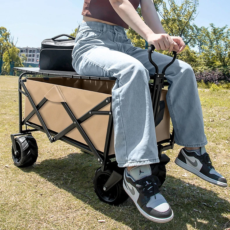 Outdoor Wagon Stroller for Children Picnic Beach Camping wagon Cart Portable Collapsible garden Wagon Adjustable Trolley