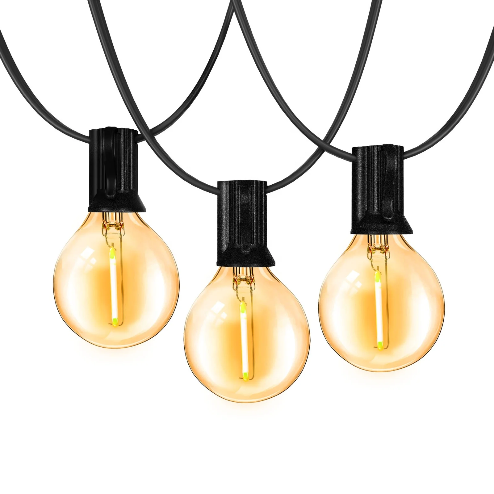Garden Outdoor Edison Bulb Globe Waterproof Connectable Solar Led String Light For Patio Holiday Garland