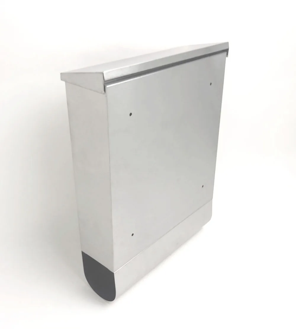Satin Newspaper Flip Mailbox Stainless Steel With Keys Sheet Metal Household Wall Mounted Post Letter Box Postal Mailing Cabinet