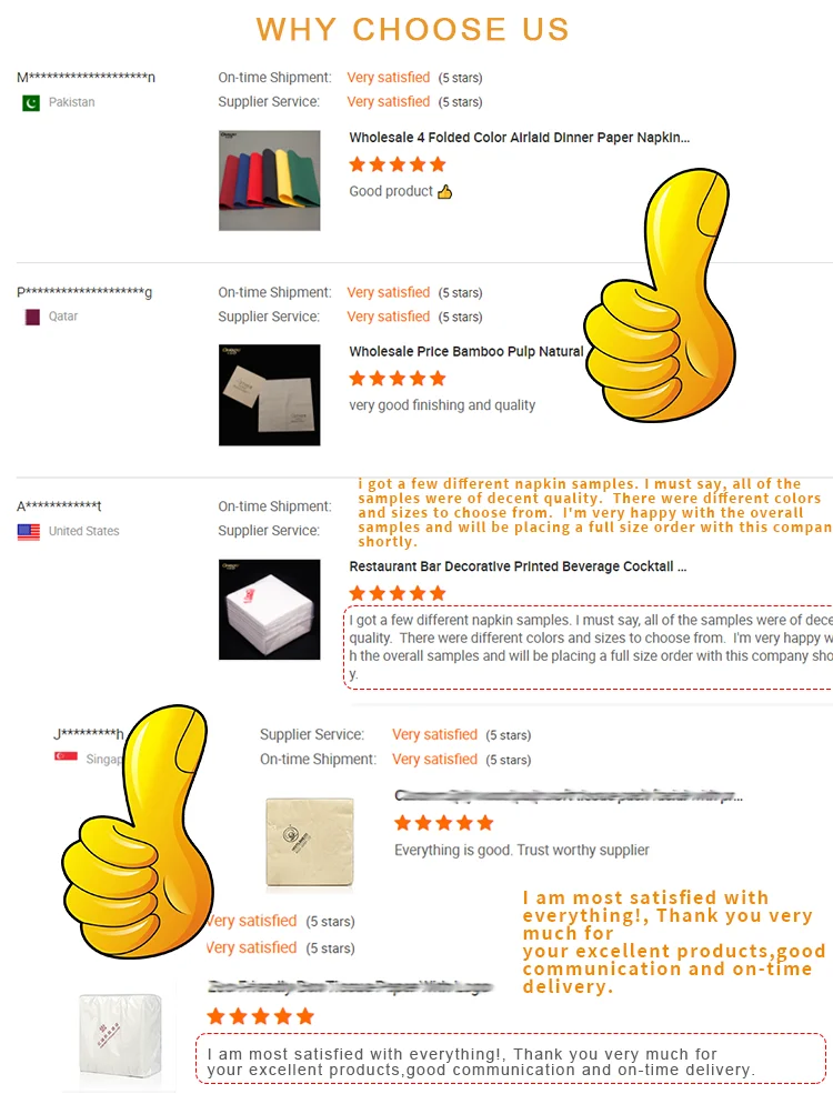 Virgin Pulp White Print Napkin Paper Disposable Serviettes Beverage Bar Napkins with Logo Printing