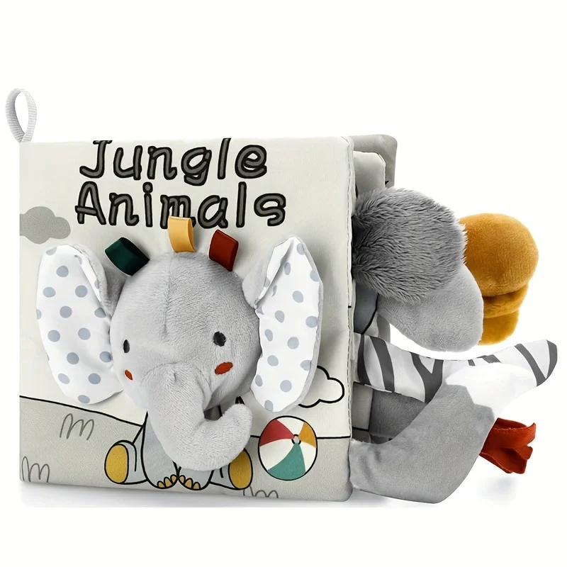 Cloth book early education baby can not be torn and chewed 3D tail 8 months baby cognitive animal educational toys