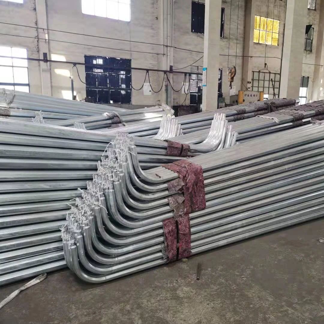 Single arm double arm led street light pole lamp post light column with wholesale price