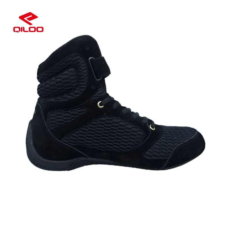 QILOO Wholesale Manufacturer 2023 Men High Top Title Boxing Shoes Breathable Male Wrestling Shoes