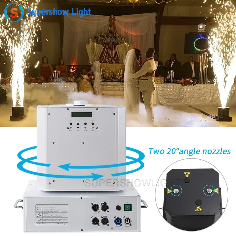 Dual Head Rotation Sparklers Fireworks stage Cold Flame Spark Spin Machine Dancing Spark Machine