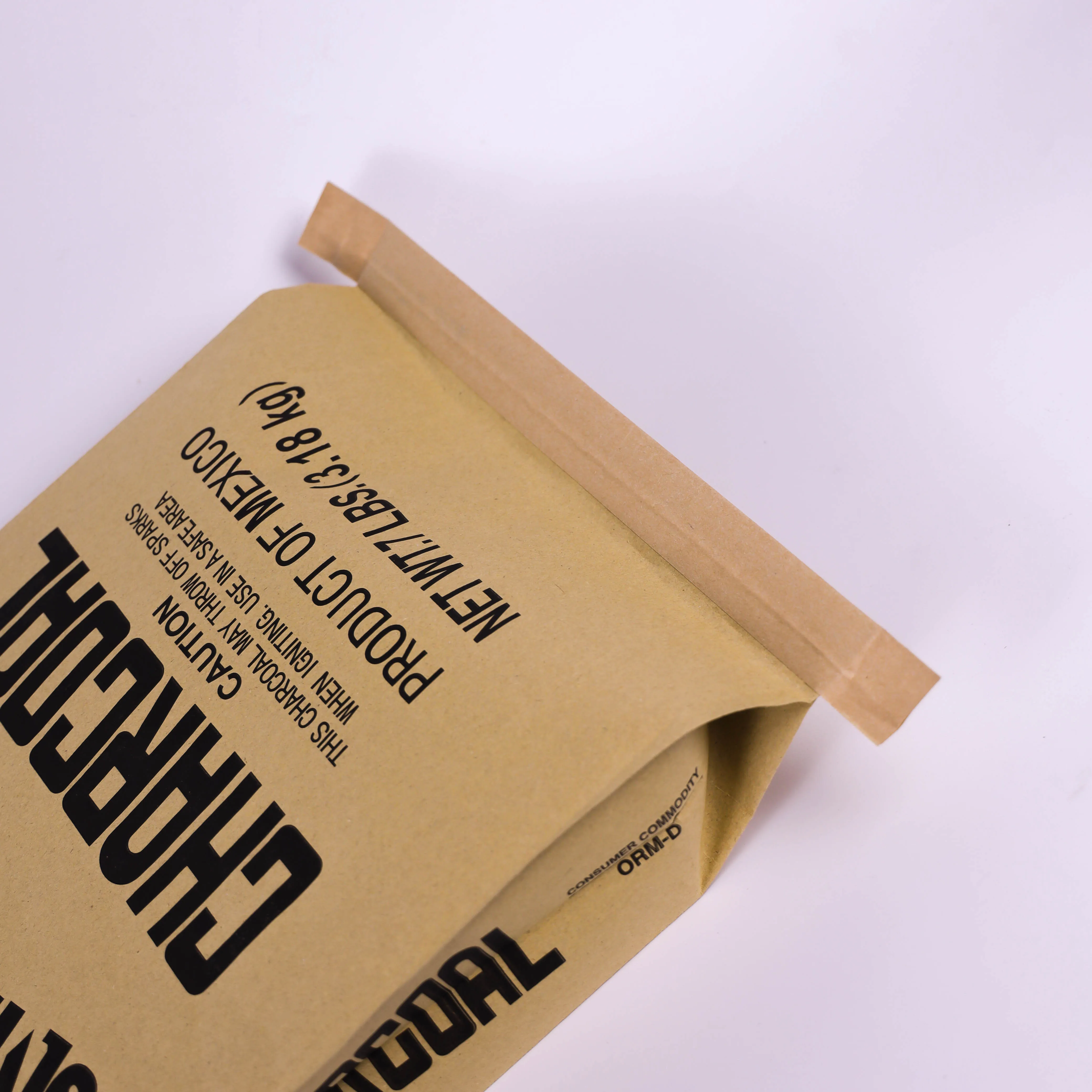 Woven Kraft Paper Bag Coal Package Charcoal Bags Wholesale Logo Custom Briquette Pp Agriculture Heat Seal Standard Accept CN;GUN