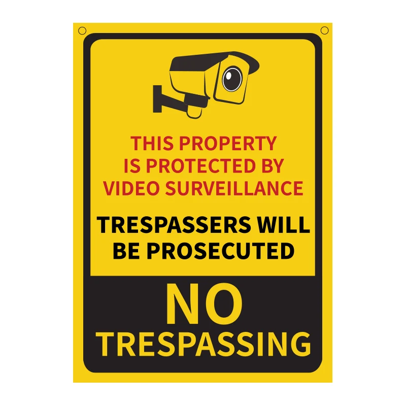 Factory Price Aluminum Metal Warning Security Sign Board Safety Road Sign For Public Zone For Indoor or Outdoor Use