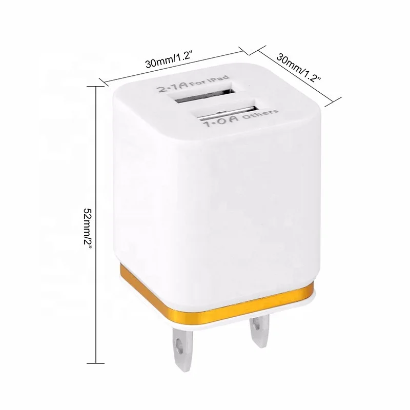 Promotional Custom Logo Travel Charger EU US Plug 5V 2A Dual USB AC Wall Home Charger Power Adapter