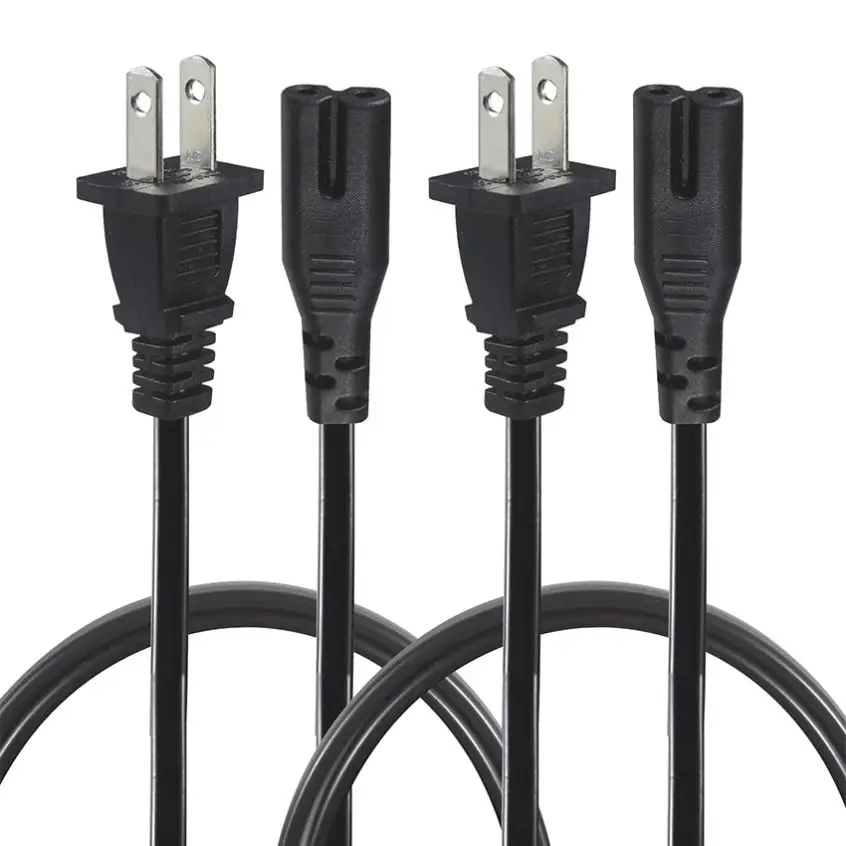 2pin Нема 1-15р адаптер питания C7 разъем кабель переменного тока 2 зубец поляризованные штепсельная вилка американского стандарта шнур