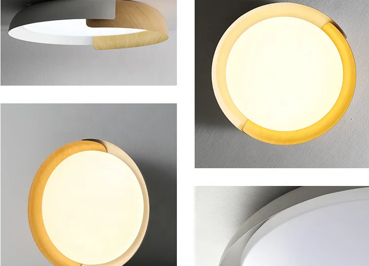 Colorful LED Ceiling Lamp For Living Room Bedroom Round aluminum Modern Wooden Led Ceiling Light