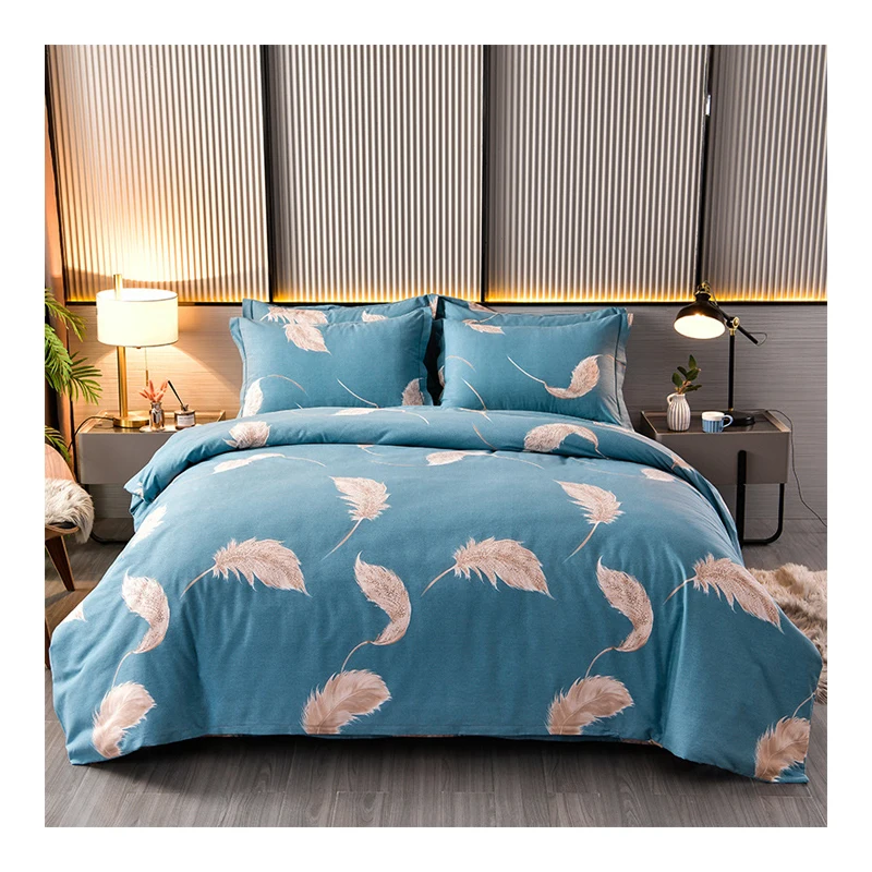Factory Supplier Soft Microfiber Fitted Duvet Cover Lovely Sheet 100% Cotton Velvet Comforter Printed Bedding Set for Bed Room