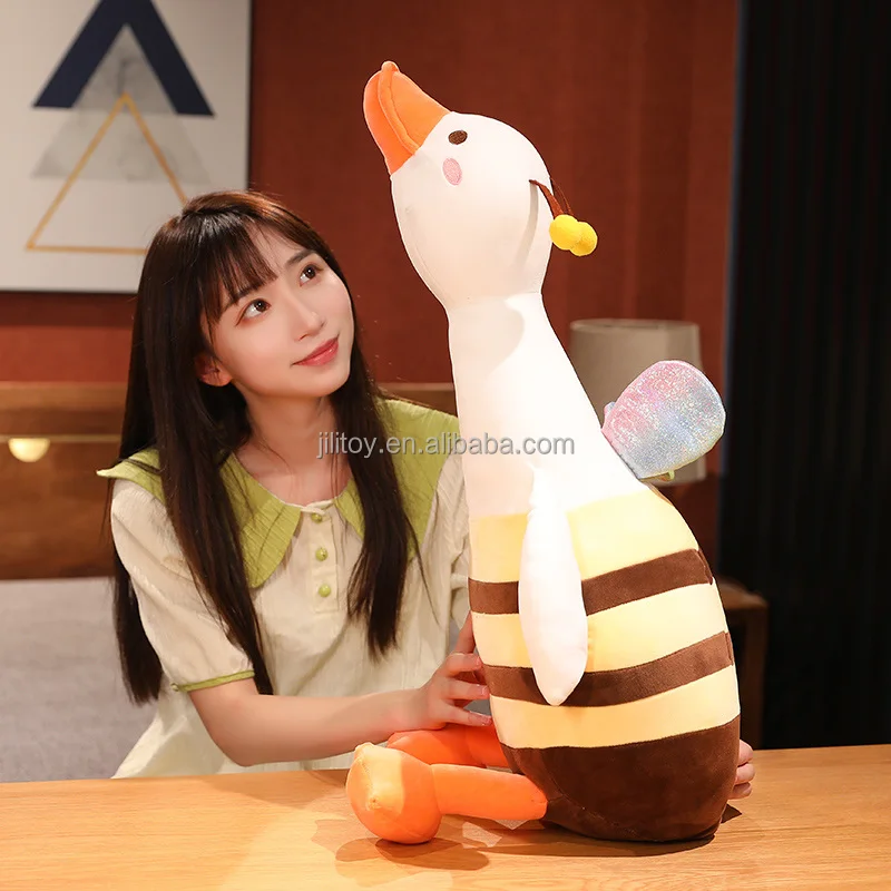 custom bee design duck plush soft toy making pillow stuffed animal gift stuffed plush animal toy pillow for kids