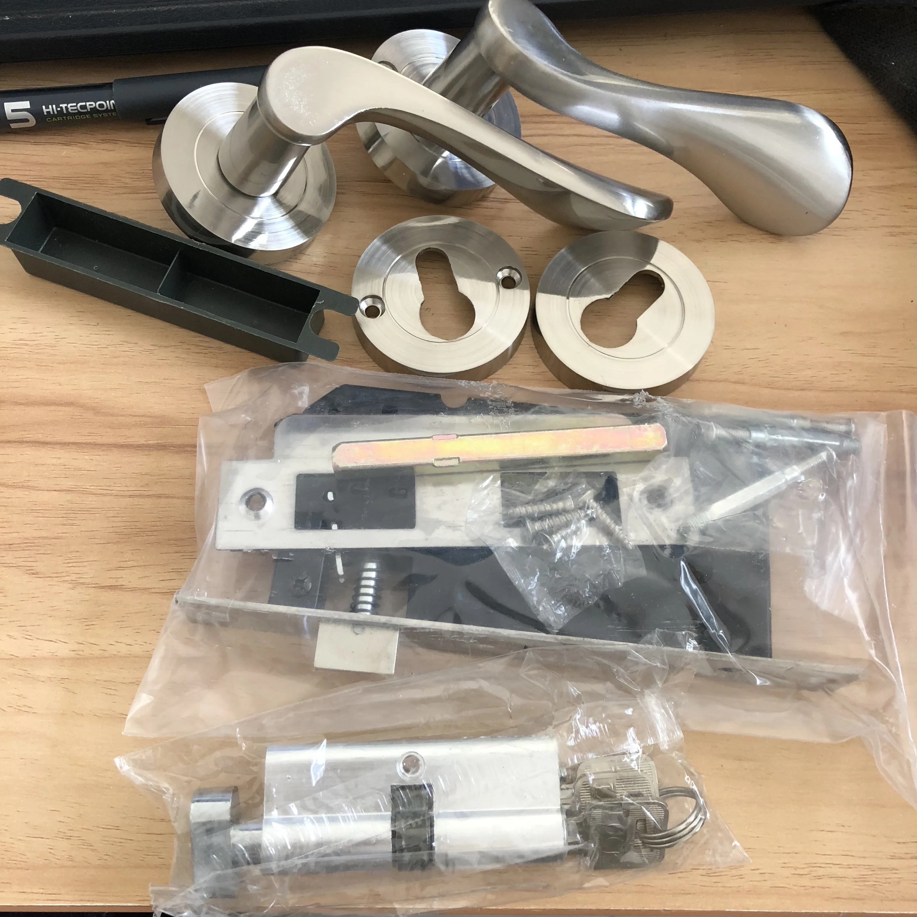 Light oak carved waterproof wood glass door for office