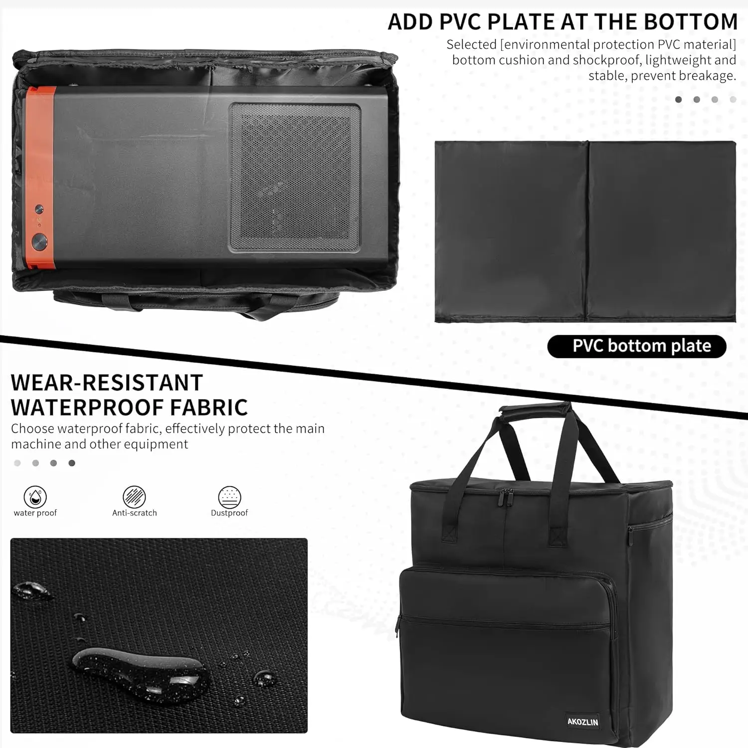 Free Sample Computer Carrying Case Bag for Keyboard and Main Processor Case, Portable Computer Storage Bag for Desktop Tower