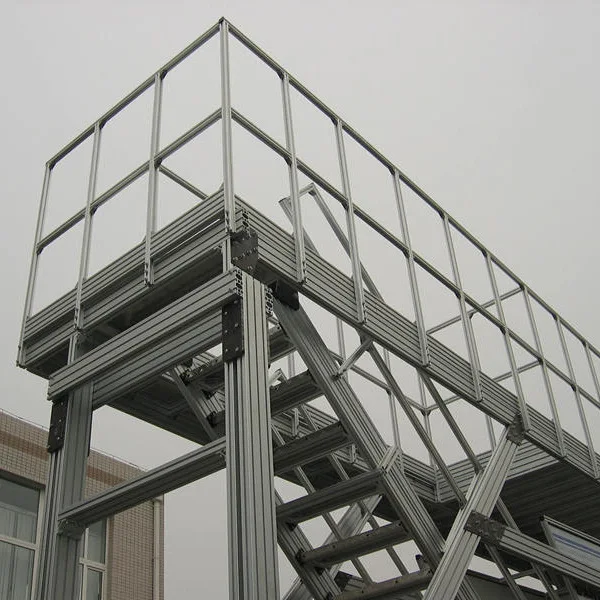 Toshine high quality aerial working platform scissor lift work platform aluminium work platform and T Slot Strut Stair