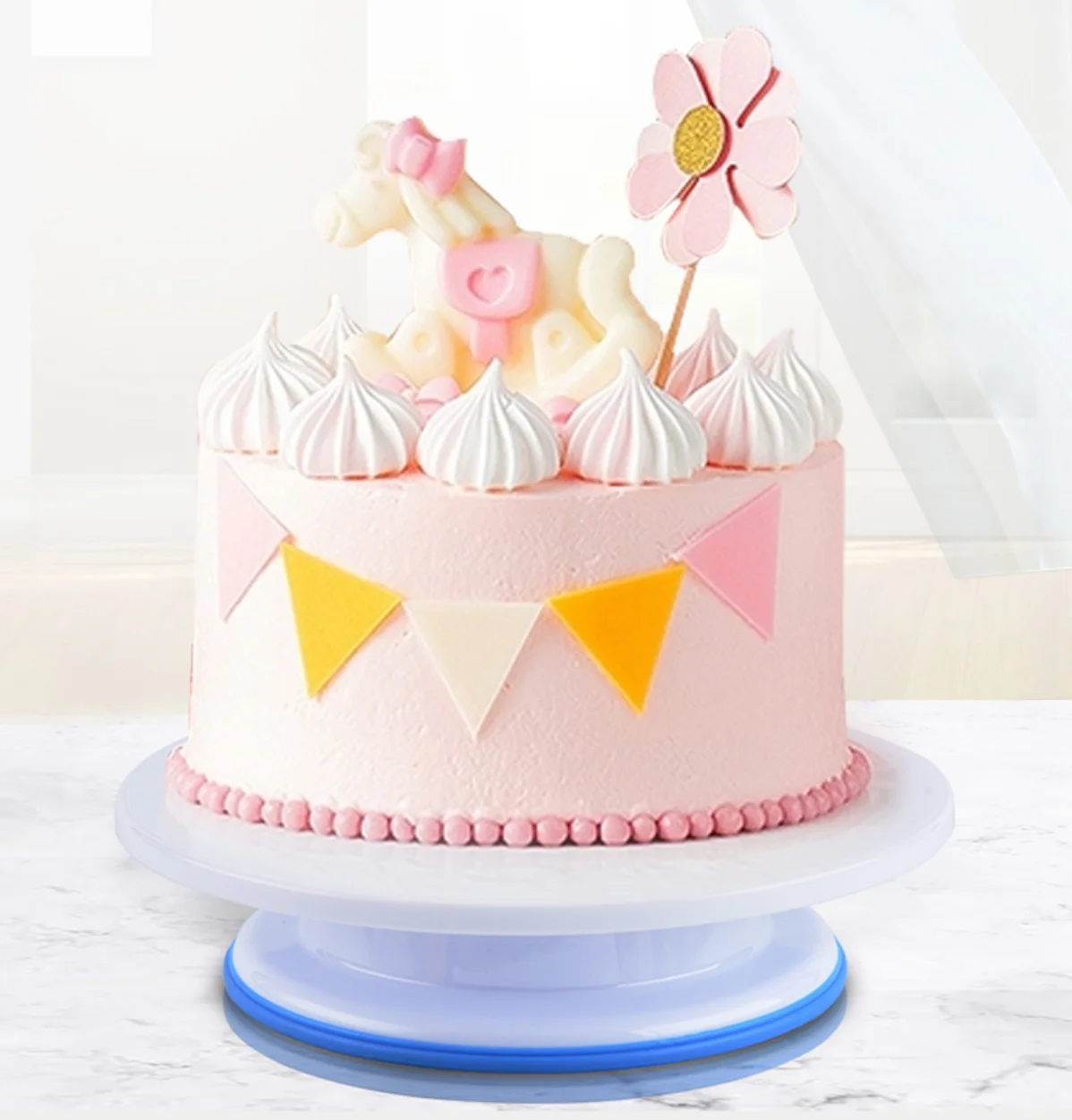 
11Inch Plastic Cake Turntable, Rotating Cake Stand,Cake Decorating Stand 