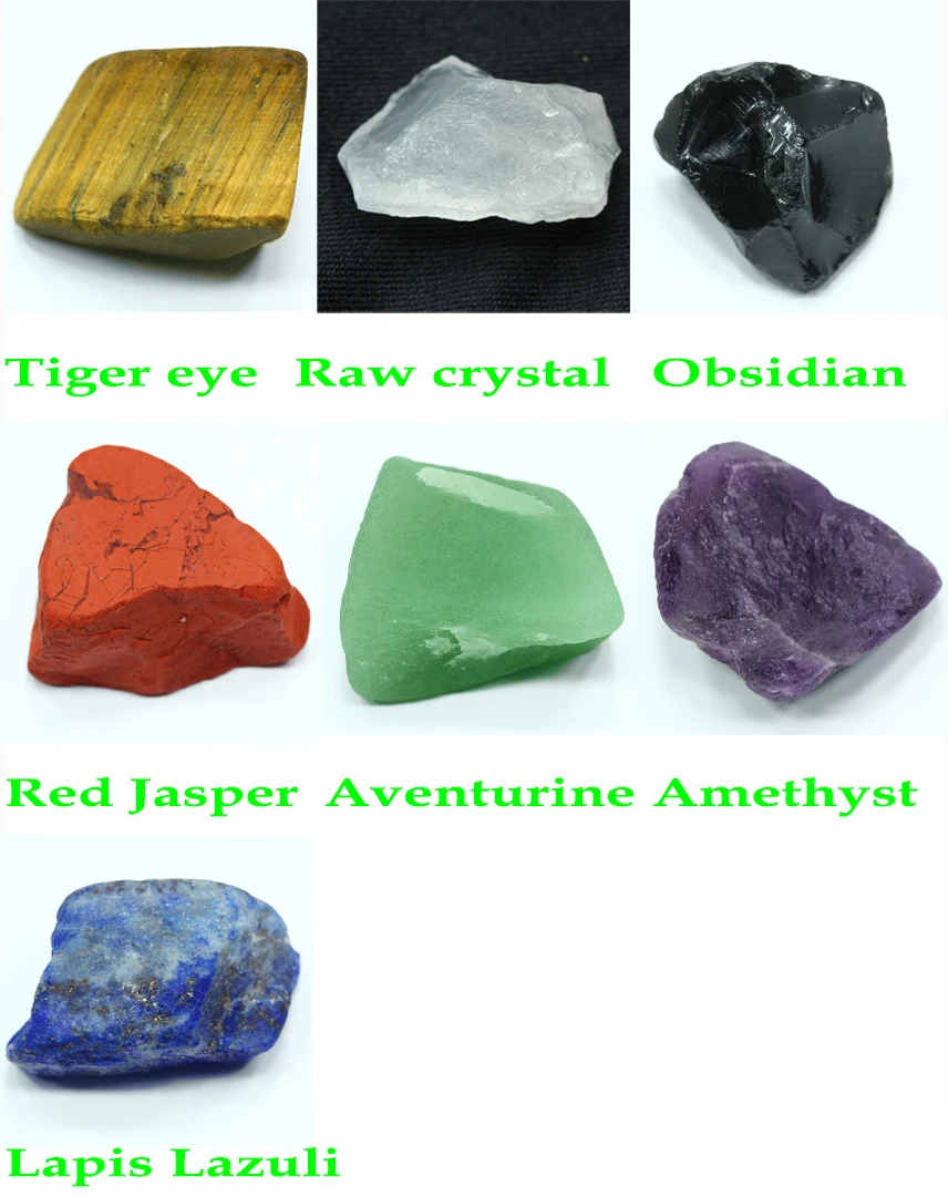Whosale Natural Crystal Tumble Rough Gemstone Crystals Healing Stone 7 Chakra Engraved Reiki Set With Cheap Price