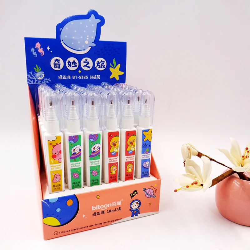 Быстросохнущий белый корректор жидкости для письма ручки пластиковый материал с металлическим наконечником Удобная канцелярская ручка