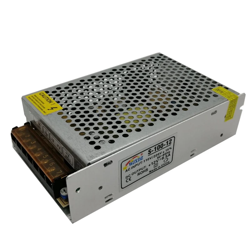 input 100-240v 50/60hz 12 volt 8.5 amp 100 watt 12v 8.5a ac dc switching power supply for led strip light