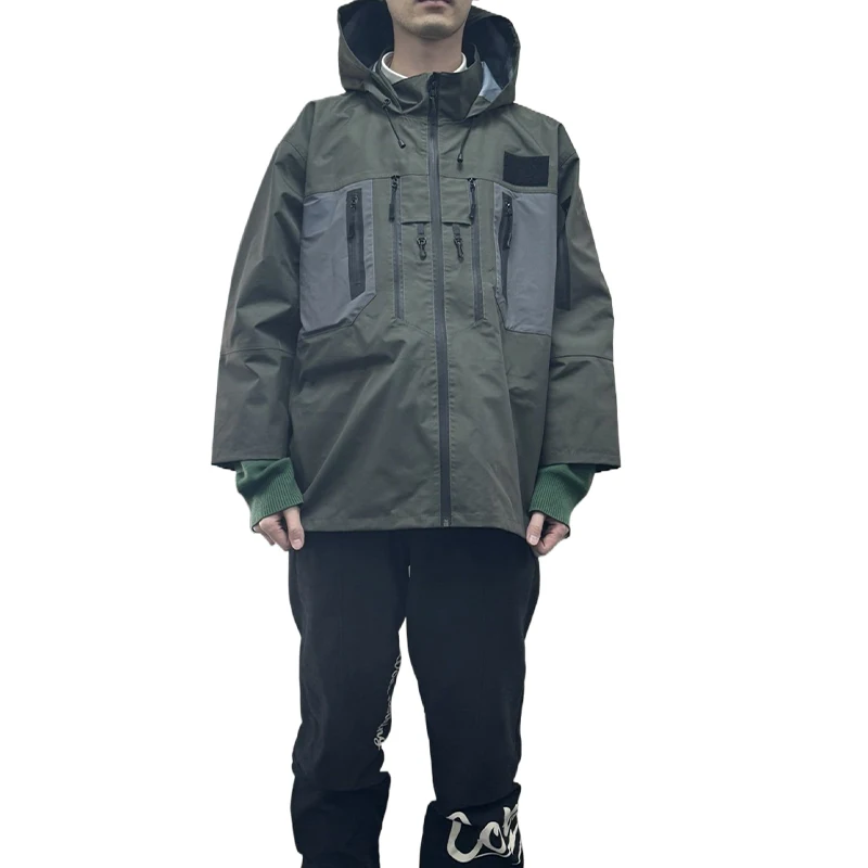 OEM High Quality Wading Jacket breathable windproof Waterproof Fly Fishing Jacket Custom Men Rain Jacket for men male