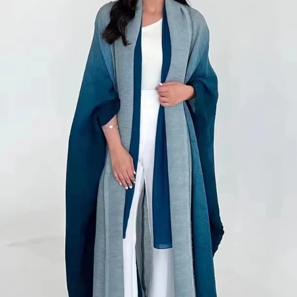 Zifeng OEM Long-Sleeved Windbreaker Jacket For Women Gradient Color  Enlarged Bat-Sleeve Scarf Style Long Outer Shawl