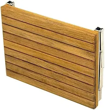 Shanghang Stainless Steel with Teak Wall-Mount Board Shower Bench Boat Wood Folding Hench