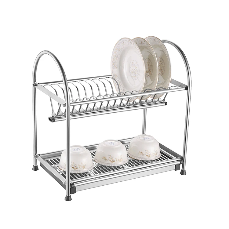 Manufacturers 2 tier Durable Metal Shelves over the sink kitchen drainer stainless steel dish drying Storage Shelf Shampoo rack