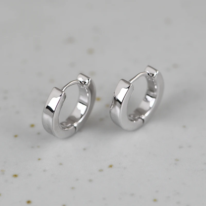 Real S925 pure silver simple fashion small ring earrings girl silver jewelry wholesale