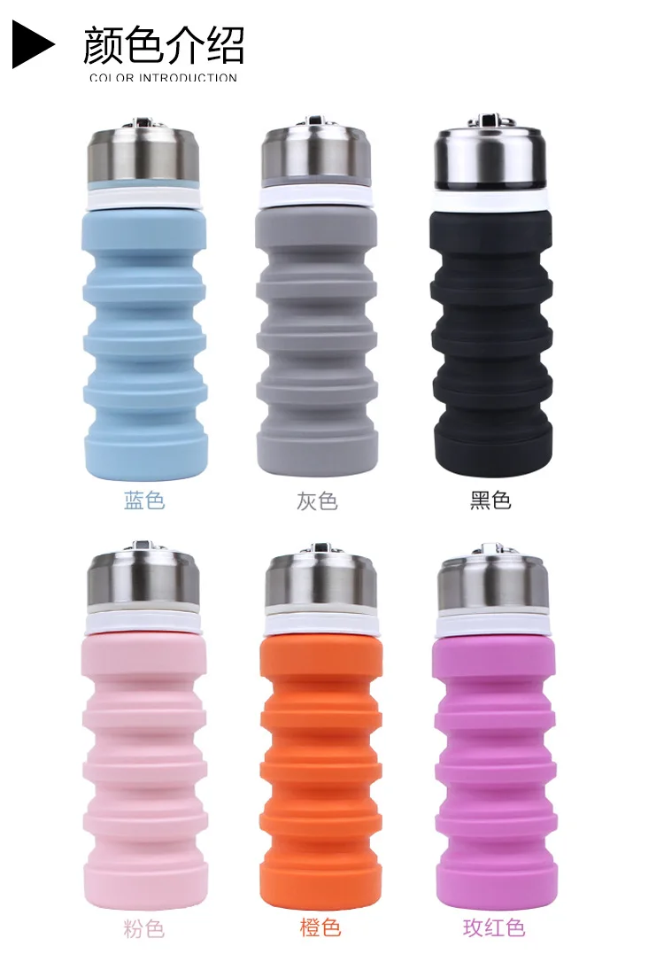 2023 New High Quality Large Capacity Folding Water Cup Portable Silicone Folding Unbreakable Water Cup