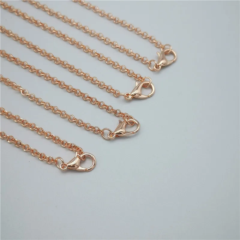 Queena Brass Necklace Chains 22 Inch Link Cable Chain Necklace with Lobster Clasps Bulk for Jewelry Making