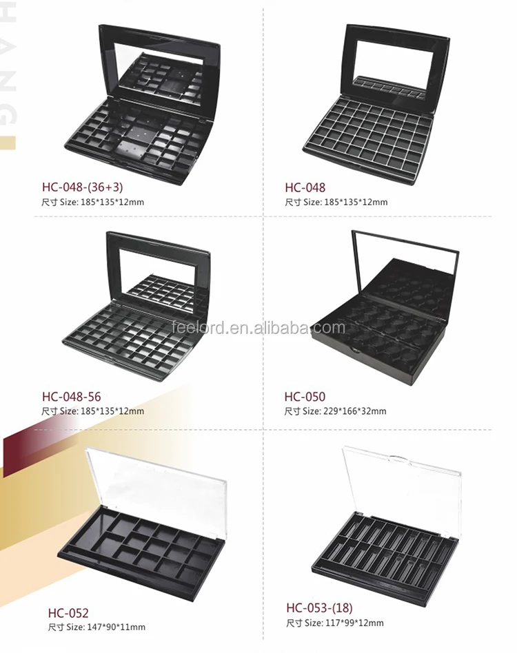 plastic eyeshadow palette HC044 empty cosmetic pressed powder compact OEM private logo eyeshadow palette packaging