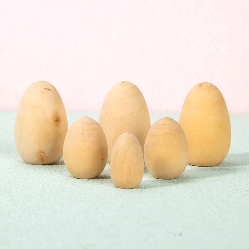 Новый продукт деревянные яйца Пасхальные DIY незавершенные различные размеры Деревянное яйцо подарок оптовая цена