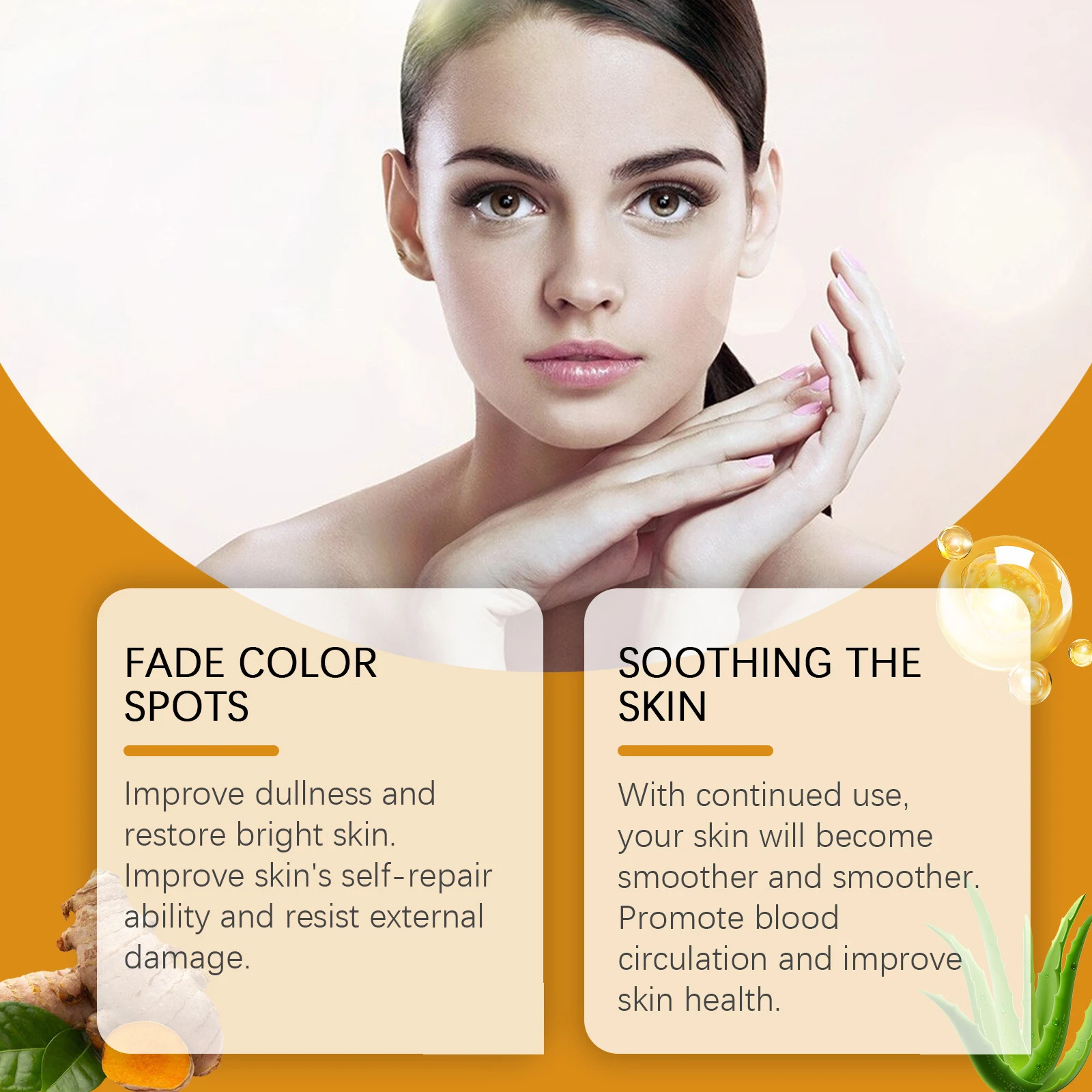 OEM ODM Turmeric Kojic Acid Face Serum Natural Skin Care Hydrating Moisturizer Whitening Kojic Acid Serum